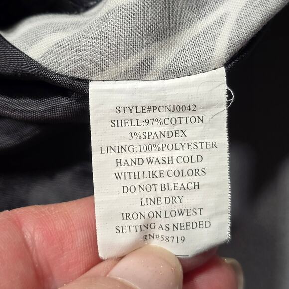 Notations Petite Black Zebra Jacket Stretch Button Up 3/4 Sleeves Women's Size L - Picture 5 of 11